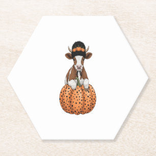 Halloween Cow 2 Paper Coaster