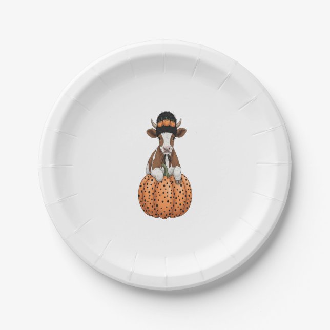 Halloween Cow 2 Paper Plate (Front)