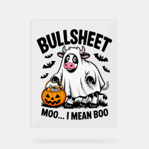 halloween cow acrylic sign