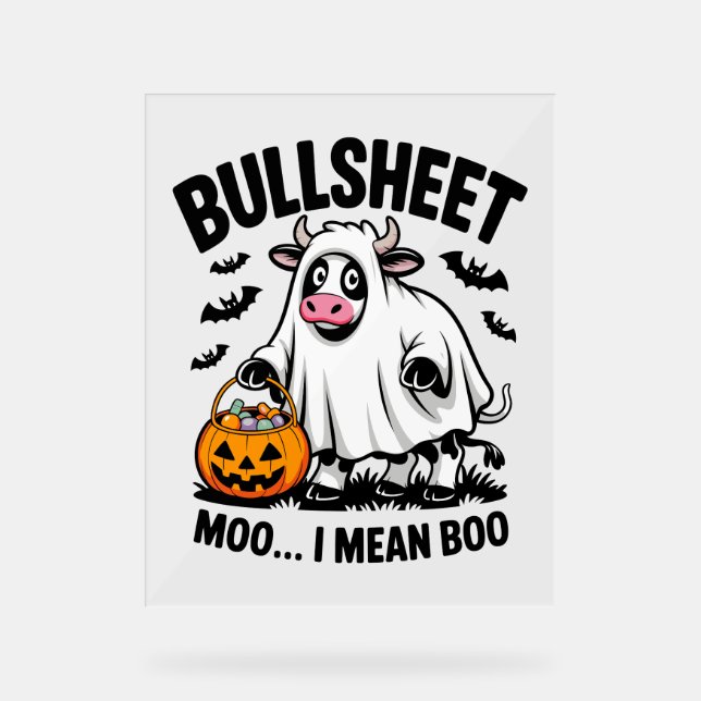 halloween cow acrylic sign (Front)