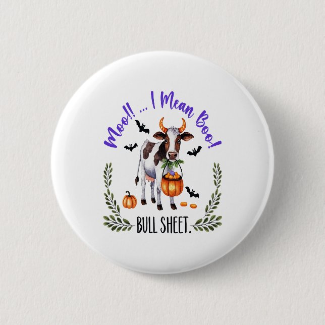 Halloween Cow Bull Sheet 6 Cm Round Badge (Front)