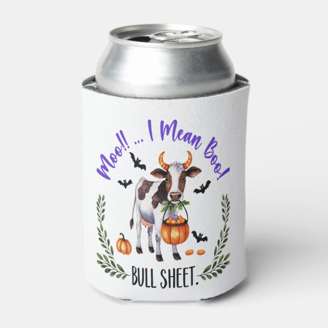 Halloween Cow Bull Sheet Can Cooler (Can Front)