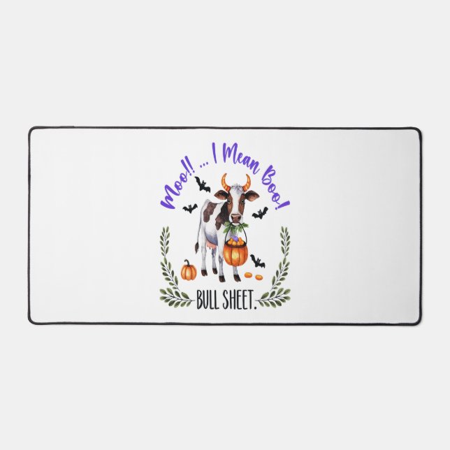 Halloween Cow Bull Sheet Desk Mat (Front)