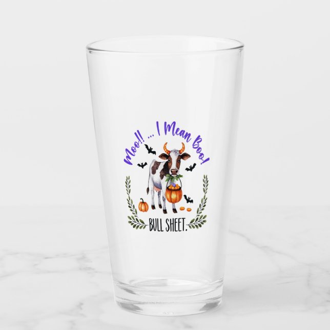 Halloween Cow Bull Sheet Glass (Front)