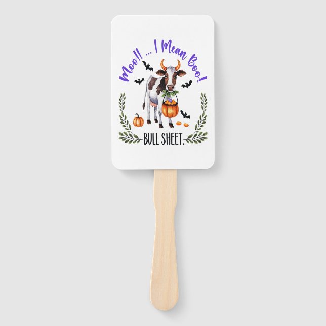 Halloween Cow Bull Sheet Hand Fan (Front)
