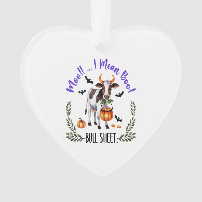 Halloween Cow Bull Sheet Ornament (Front)