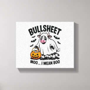 halloween cow canvas print