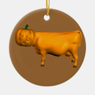 Halloween Cow Ceramic Tree Decoration