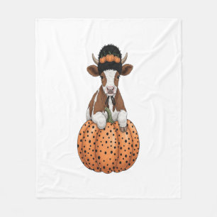 Halloween Cow Fleece Blanket