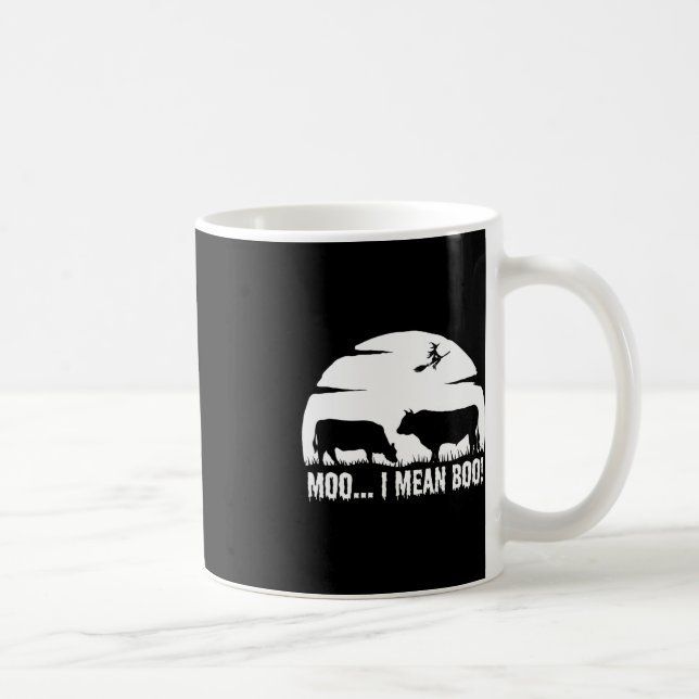 Halloween Cow Funny night legend dairy moo not boo Coffee Mug (Right)