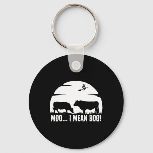 Halloween Cow Funny night legend dairy moo not boo Key Ring