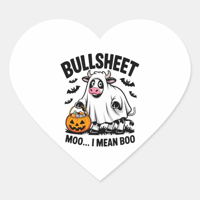 halloween cow heart sticker (Front)