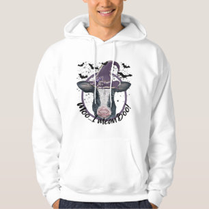 Halloween Cow Heifer Moo I mean Boo Highland Cow W Hoodie