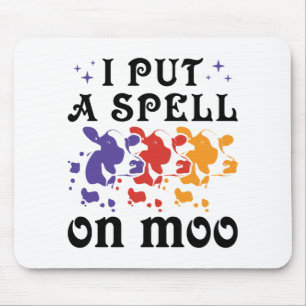 Halloween Cow I Put a Spell on Moo Mouse Mat