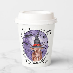 Halloween Cow Moo I Mean Boo Funny Paper Cups