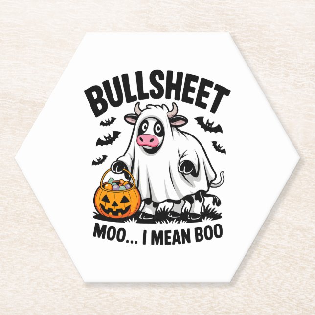 halloween cow paper coaster (Front)