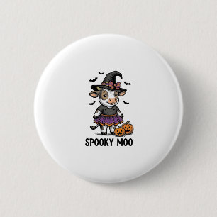 Halloween Cow Shirt Cute Witch Calf Engraving Art 6 Cm Round Badge