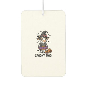Halloween Cow Shirt Cute Witch Calf Engraving Art Car Air Freshener