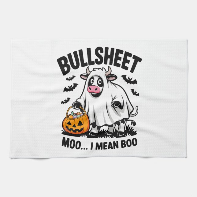 halloween cow tea towel (Horizontal)