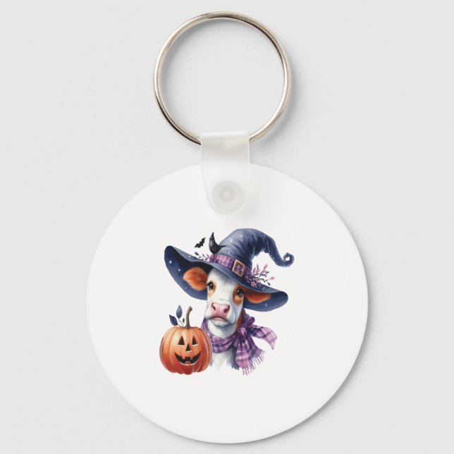Halloween Cow with Fall Key Ring (Front)