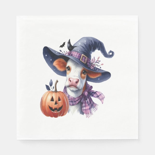 Halloween Cow with Fall Napkin (Front)