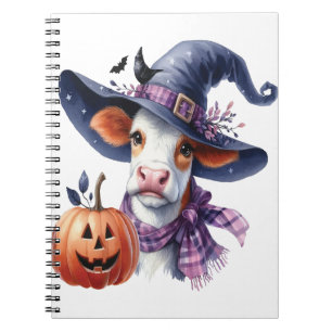 Halloween Cow with Fall Notebook