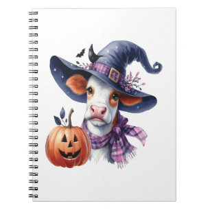 Halloween Cow with Fall Notebook