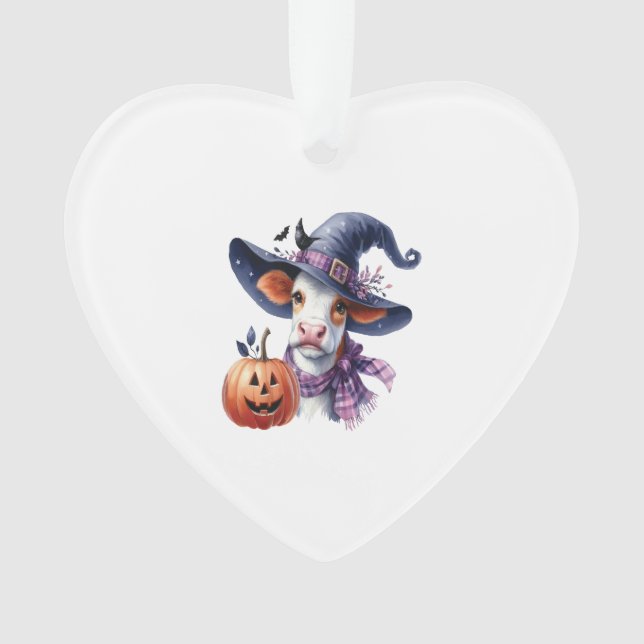 Halloween Cow with Fall Ornament (Front)