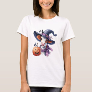 Halloween Cow with Fall T-Shirt
