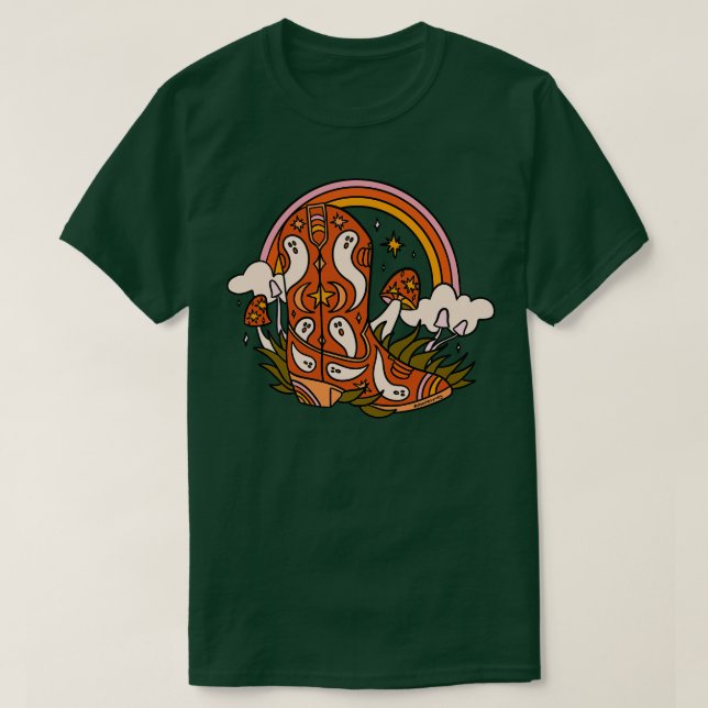 Halloween Cowboy Boots T-Shirt (Design Front)