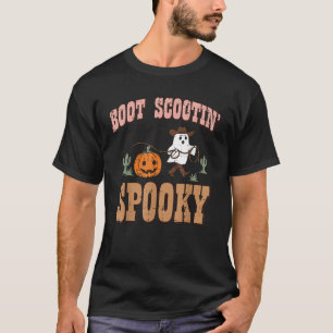 Halloween Cowboy Ghost Boot Scootin Spooky Costume T-Shirt