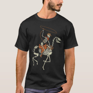 Halloween Cowboy Horse Skeleton Costume Men Boys T-Shirt