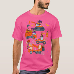 Halloween Crane Truck Construction Pumpkin Toddler T-Shirt