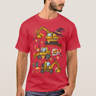 Halloween Crane Truck Construction Pumpkin Toddler T-Shirt