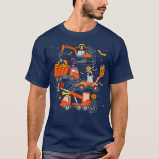 Halloween Crane Truck Construction Pumpkin Toddler T-Shirt