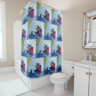 HALLOWEEN CRASHED WITCH Shower Curtain