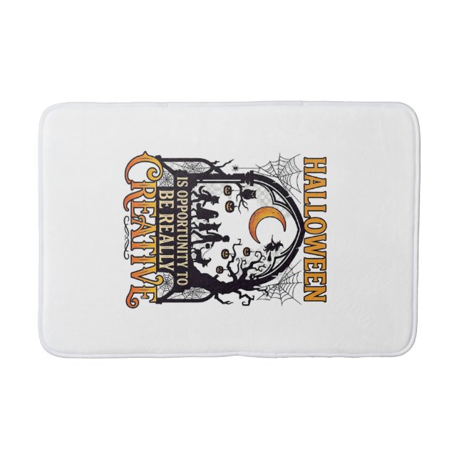 Halloween Creative Kids Silhouette Crescent Moon W Bath Mat (Front)