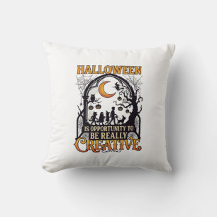 Halloween Creative Kids Silhouette Crescent Moon W Cushion