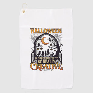 Halloween Creative Kids Silhouette Crescent Moon W Golf Towel