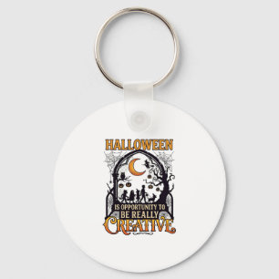 Halloween Creative Kids Silhouette Crescent Moon W Key Ring