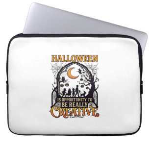 Halloween Creative Kids Silhouette Crescent Moon W Laptop Sleeve
