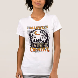 Halloween Creative Kids Silhouette Crescent Moon W T-Shirt