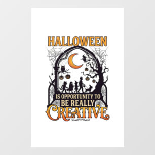 Halloween Creative Kids Silhouette Crescent Moon W Window Cling