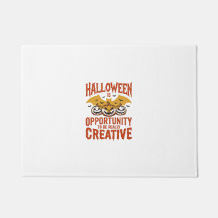 Halloween Creative Pumpkin Bat Vintage Vector Desi Doormat