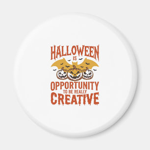 Halloween Creative Pumpkin Bat Vintage Vector Desi Magnet