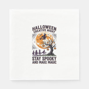Halloween Creative Shirt Vintage Spooky Moon Art_1 Napkin