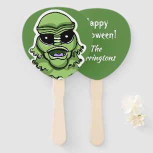 Halloween Creature custom text hand fan set
