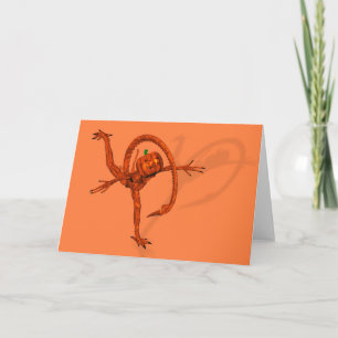 Halloween Creature From Galaxy Pumpkin Card