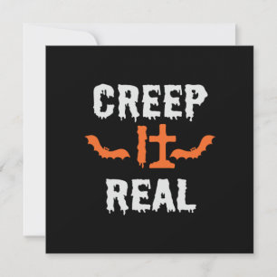 Halloween Creep It Real Funny Bat Birthday Invitation