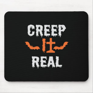 Halloween Creep It Real Funny Bat Birthday Mouse Mat